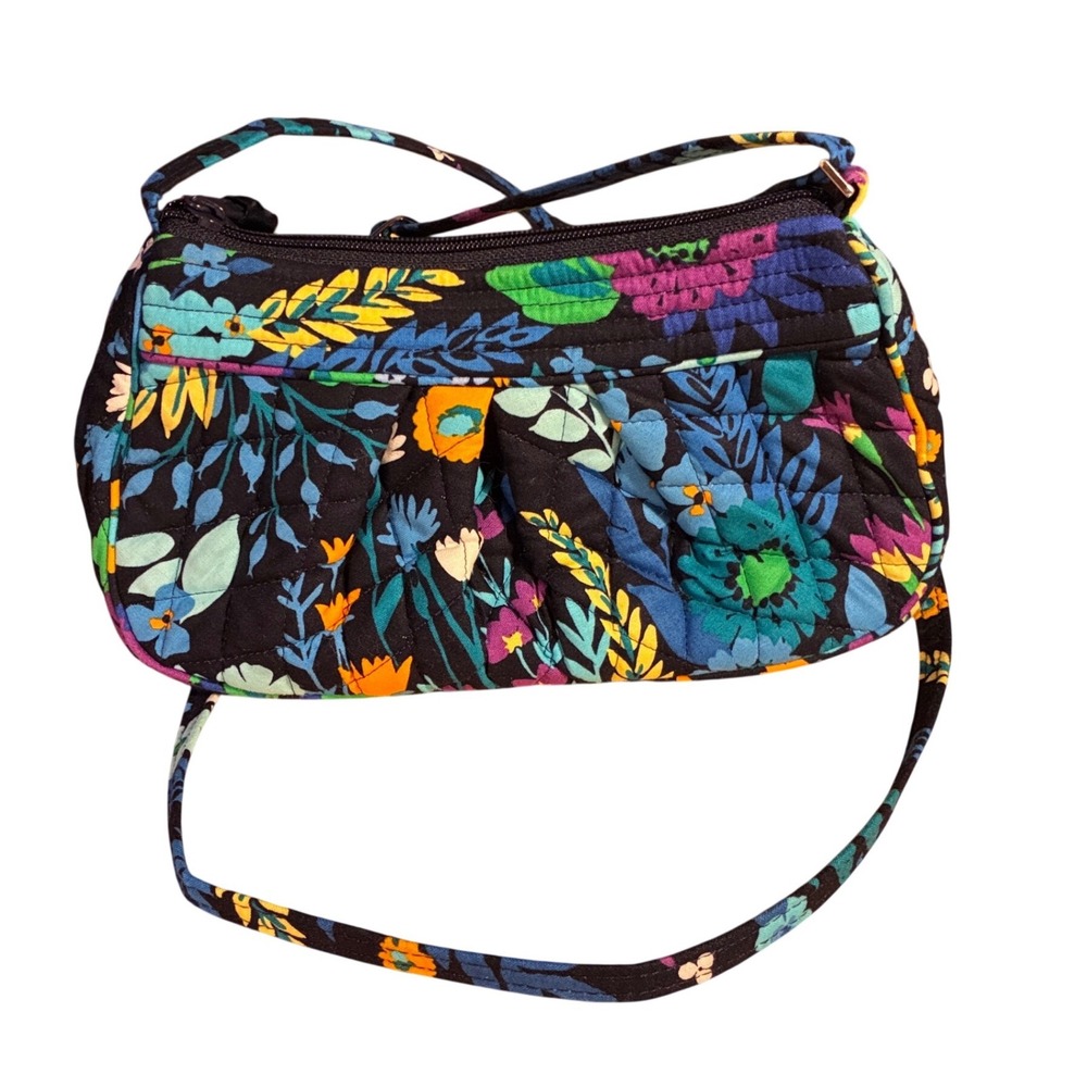 Vera Bradley "Frannie" crossbody purse Midnight Blues retired floral